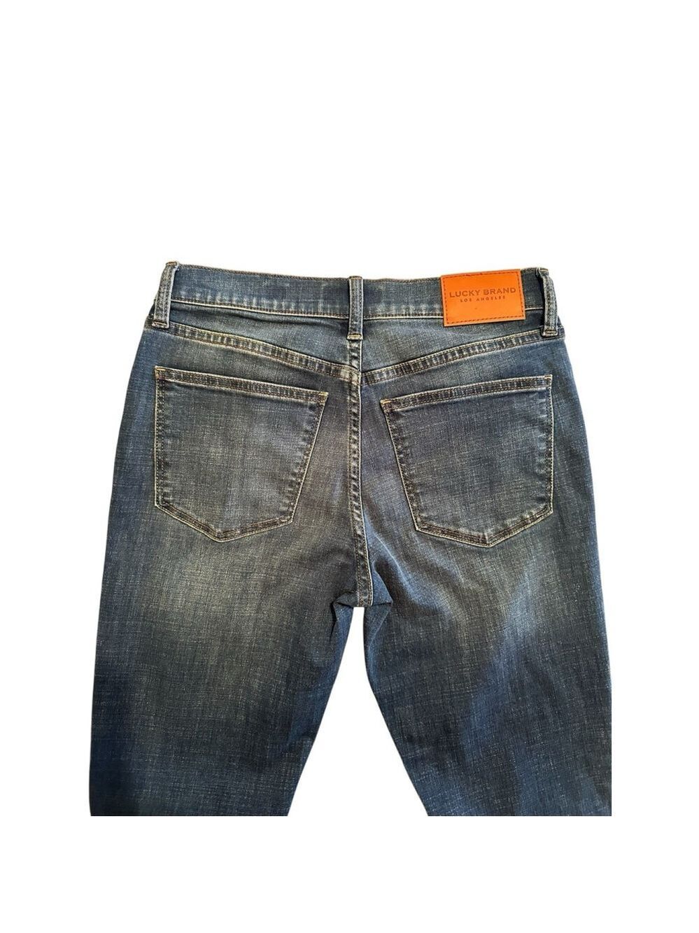 Lucky Brand Mid Rise Crop AVA Jeans Womens Size 6 / 28 Blue Denim Tapered Leg - Picture 3 of 16